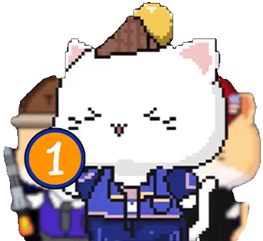Pixel cat hero art
